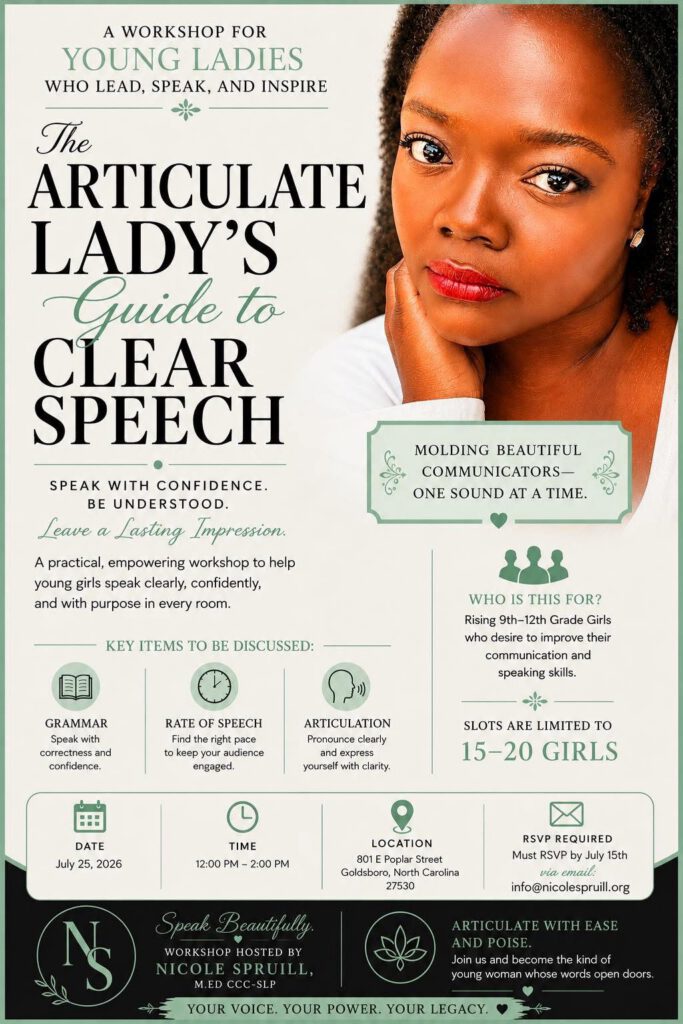The Articulate Lady’s Guide to Clear Speech flyer